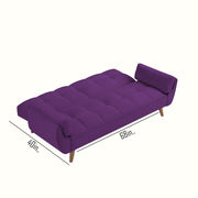 Francois 3 Seater Convertible Sofa Cum Bed for Living Room (Purple Fabric) Premium Fabric Sofa