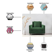 Garcia 1 Seater Sofa Set for Living Room (Black Colour) Premium Fabric Sofa