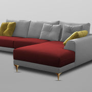 Viva RHS 6 Seater L Shape Sofa Set for Living Room (Green Grey) Premium Fabric Sofa