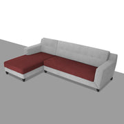 Fracher LHS 4 Seater L Shape Sofa Set for Living Room (Maroon Grey Fabric) Premium Fabric Sofa