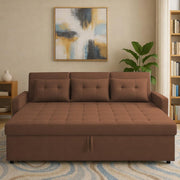 Treshta 3 Seater Pull-Out Premium Fabric Sofa Cum Bed Sofa Set for Living Room (Black Fabric Color) Premium Fabric Sofa Set for Living Room Sofa Cum Bed