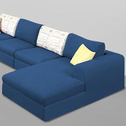 Badger LHS 6 Seater L Shape Sofa Set for Living Room (Black Fabric) Premium Fabric Sofa