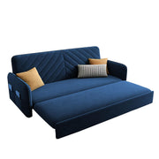 Casaliving Balbus 3 Seater Sofa Cum Bed for Living Room (Blue Fabric) Premium Fabric Sofa