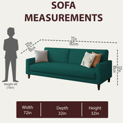Kaven 3 Seater Sofa Set for Living Room (Pine Colour Fabric) Premium Fabric Sofa