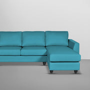 Danver RHS 4 Seater L Shape Sofa Set for Living Room (Turquise Fabric) Premium Fabric Sofa