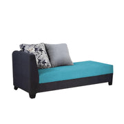 Casaliving James RHS 6 Seater L Shape Sofa Set for Living Room (Turquise Black Colour) Premium Fabric Sofa