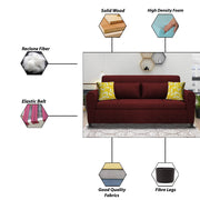 Garnet 3 Seater Sofa Set for Living Room (Maroon) Premium Fabric
