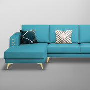 Falco LHS 4 Seater L Shape Sofa Set for Living Room (Turquise Fabric) Premium Fabric Sofa