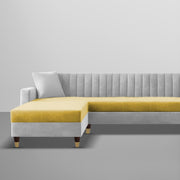 Garcia LHS 6 Seater L Shape Sofa Set for Living Room (Black Grey - Colour) Premium Fabric Sofa Set