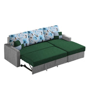 Rolando 4 Seater Sofa Cum Bed for Living Room (Cream Black) Premium Fabric Sofa