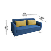 Deren 3 Seater Sofa Set for Living Room (Blue Colour) Premium Fabric Sofa