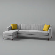Neyami LHS 6 Seater L Shape Sofa Set for Living Room (Grey) Premium Fabric Sofa Set