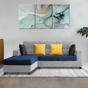 Hazer 4 Seater L Shape Sofa Set for Living Room (Blue Grey Fabric) Left Side