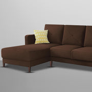 Swaloni LHS 6 Seater L Shape Sofa Set for Living Room (Brown) Premium Fabric Sofa