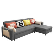 Denis 5 Seater RHS L Shape Sofa Set for Living Room (Dark Grey Fabric) Premium Fabric Sofa