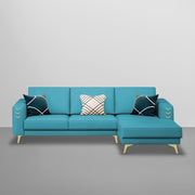 Falco RHS 4 Seater L Shape Sofa Set for Living Room (Turquise Fabric) Premium Fabric Sofa