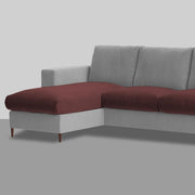 Charmi LHS 4 Seater L Shape Sofa Set for Living Room (Maroon Grey Fabric) Premium Fabric Sofa