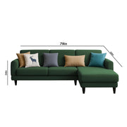 Aria RHS 4 Seater L Shape Sofa Set for Living Room (Green) Premium Fabric Sofa Set