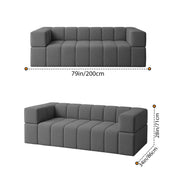 Casaliving Royce Modern Velvet Fabric Sofa, Tufted Design Upholstered 3 Seater Sofa Set for Living Room, Premium Velvet Fabric Sofa (Black)