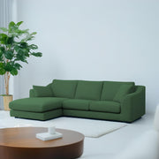 Cortina LHS 4 Seater L Shape Sofa Set for Living Room (Green Fabric) Premium Fabric Sofa