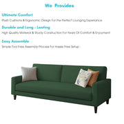 Kaven 3 Seater Sofa Set for Living Room (Yellow Grey Colour Fabric) Premium Fabric Sofa