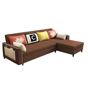 Denis 5 Seater RHS L Shape Sofa Set for Living Room (Brown Fabric) Premium Fabric Sofa