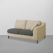 Cortina LHS 4 Seater L Shape Sofa Set for Living Room (Cream Black Fabric) Premium Fabric Sofa