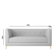 Magnus 3 Seater Sofa Set for Living Room (Grey Colour) Premium Fabric Sofa