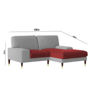 Latieo RHS 2 Seater Lounger L Shape Sofa Set for Living Room (Maroon Grey) Premium Fabric Sofa
