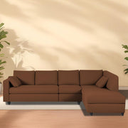 Dorian RHS 6 Seater L Shape Sofa Set for Living Room (Brown Fabric) Premium Fabric Sofa