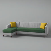 Neyami LHS 6 Seater L Shape Sofa Set for Living Room (Green Grey) Premium Fabric Sofa Set