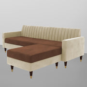 Grayon 3 Seater Convertible Sofa Set for Living Room, 3 Seater & Ottoman Modular Sectional Couch for Small Space (Black Colour) Fabric Sofa Set