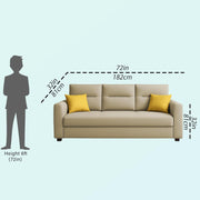 Evona 3 Seater Sofa Set for Living Room (Cream Colour Fabric) Premium Fabric Sofa