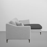 Cortina RHS 4 Seater L Shape Sofa Set for Living Room (Black Grey Fabric) Premium Fabric Sofa