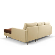 Ashton RHS 4 Seater L Shape Sofa Set with Center Table for Living Room (Cream Brown Fabric) Premium Fabric Sofa