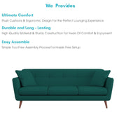 Letty 3 Seater Sofa Set for Living Room (Pine Colour) Premium Fabric Sofa