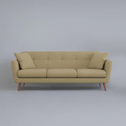 Letty 3 Seater Sofa Set for Living Room (Cream Colour) Premium Fabric Sofa