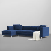Vesco LHS 6 Seater L Shape Sofa Set for Living Room (Blue) Premium Fabric Sofa