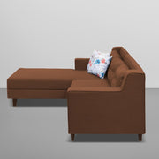 Lifestyle 4 Seater LHS L Shape Sofa Set for Living Room - (Brown Fabric) Premium Fabric Sofa Set