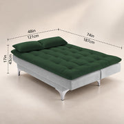 Casaliving Danny Sofa Cum Bed for Living Room Premium Fabric Sofa New 3 Seater Sofa Cum Bed Velvet Fabric with 2 Cushions and Suitable for All Indoor (Black Grey)