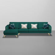 Falco LHS 6 Seater L Shape Sofa Set for Living Room (Pine Fabric) Premium Fabric Sofa