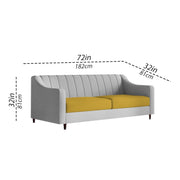 Mobius 3 Seater Sofa Set for Living Room (Yellow Grey Colour Sofa) Premium Fabric Sofa for Living Room