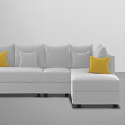 Inclair RHS 6 Seater L Shape Sofa Set for Living Room (Grey Fabric) Premium Fabric Sofa