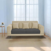 Casaliving Isabella 3 Seater Sofa Set for Living Room (Black Grey Colour Fabric) Premium Fabric Sofa