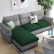 Andon 4 Seater L Shape Sofa Set for Living Room (Green Grey Fabric) Left Side Sofa