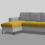 Charmi LHS 6 Seater L Shape Sofa Set for Living Room (Yellow Grey Fabric) Premium Fabric Sofa