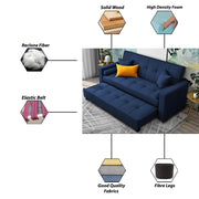 Artic 3 Seater Sofa Cum Bed for Living Room (Black) Premium Velvet Fabric Sofa