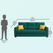 Evona 3 Seater Sofa Set for Living Room (Pine Colour Fabric) Premium Fabric Sofa