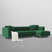 Vesco RHS 6 Seater L Shape Sofa Set for Living Room (Green) Premium Fabric Sofa