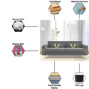 Ivary 3 Seater Sofa Set for Living Room (Black Colour) Premium Fabric Sofa